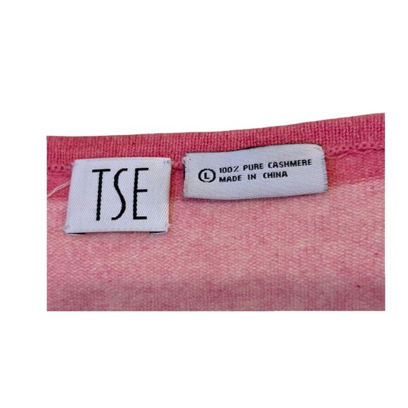 Y2K Cashmere Top L Color Block Boat Neck Quarter Sleeve Mod Playful Minimalist - Picture 5 of 5